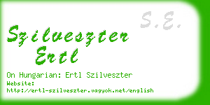 szilveszter ertl business card